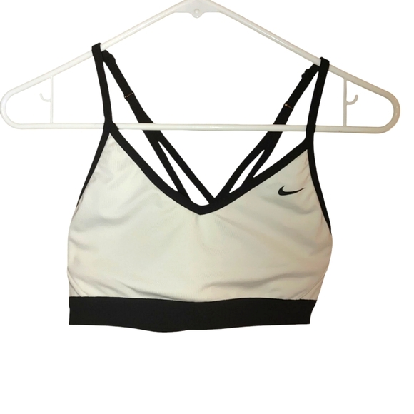 Nike Black and White Sports Bra with Crisscross Back, Size M - Picture 1 of 7
